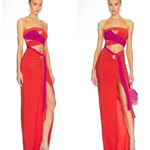 Revolve J. Angelique Fuchsia and Tangerine Dress